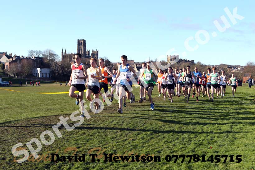 Start of the Senior Mens race Durham Cathedral Cross Country Relays.